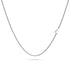 Bold Alphabet Letter Initial Charm Necklace in White Gold Tone
